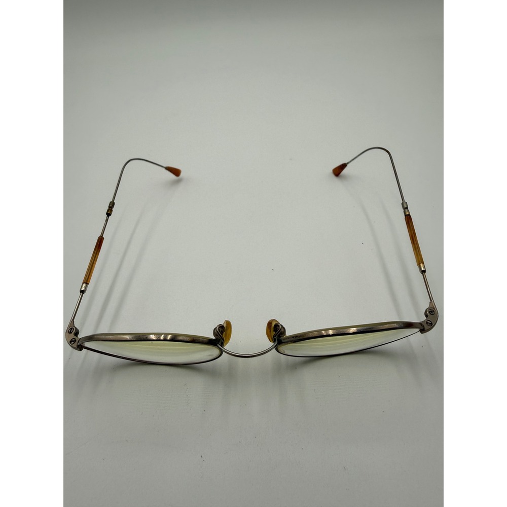 Shuron Eyeglasses Unisex OS Silver Good Vintage 1940s 1960s Wire Frame Oval